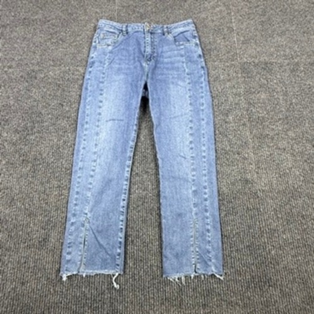 Urban Revivo Womens Blue High Rise Split Hem Straight Leg Jeans Size US 6‎